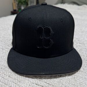 Boston Red Sox New Era Black Cap with Embroidered Initial